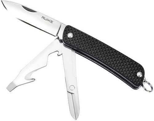 Ruike S31-B Criterion, 2.1" 12C27 Plain Blade, Black G-10 Handle