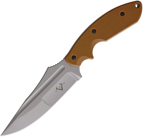 V Nives 30220 Frontier Survivor, 5" Gray D2 Plain Blade, Coyote Snow G-10 Handle