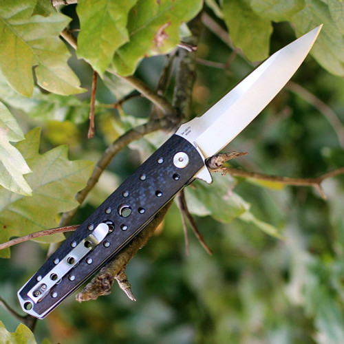 Artisan ATZ1807GCFM Virginia, 3.94" M390 Plain Blade, Carbon Fiber Handle