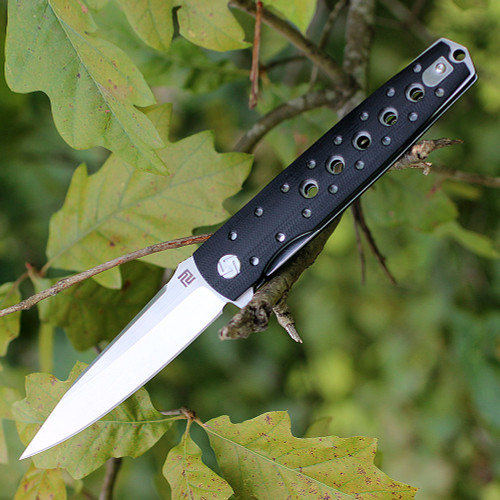 Artisan ATZ1807GBKS Virginia, 3.94" S35VN Plain Blade, Black G-10 Handle