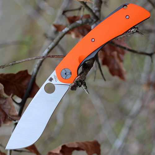 Spyderco Subvert C239GPOR, 4.14" CPM S30V Plain Blade, Orange G10/Titanium Handles