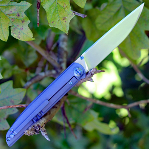 We Knife Model 618 Blue Titanium (4" Bohler M390 Satin) 618F