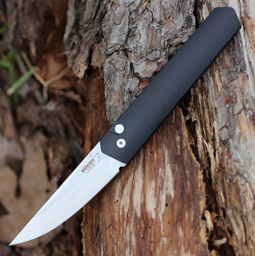 Böker  Böker Plus 01BO253 Kwaiken Compact Automatic - Matte Gray Anodized  Aluminum