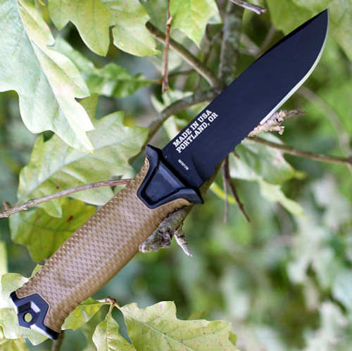 Gerber 1059 Strongarm, 4.8" 420HC Combo Blade, Coyote Tan GFN Handle