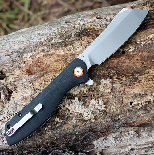 Artisan Tomahawk ATZ1815PBKC, 3.75" D2 Plain Blade, Curved Black G-10 Handle