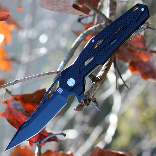 Artisan Interceptor ATZ1812PBBK, 3.54" D2 Black Tanto Blade, Black G10 Handle