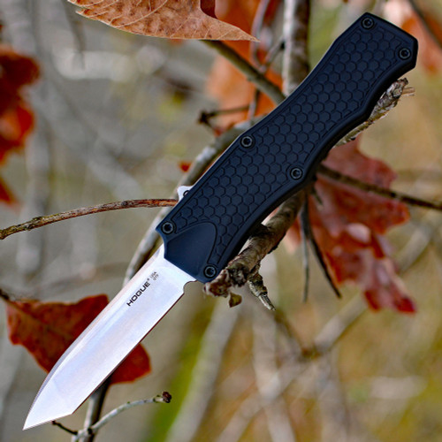 Hogue Exploit OTF (HO34000) 3.5" CPM-154CM Stonewashed Tanto Plain Blade, Black Aluminum Handle