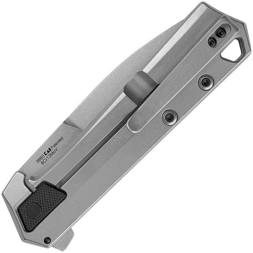 Kershaw Oblivion Assisted Opening Knife (3860)- 3.50" Stonewashed 8Cr13MoV Spear Point Blade, Stonewash Stainless Steel Handle