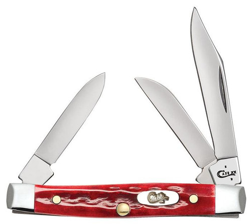 CASE SMALL STOCKMAN 10305, 2.63 CLOSED LENGTH SS BLADE, OLD RED BONE HANDLE