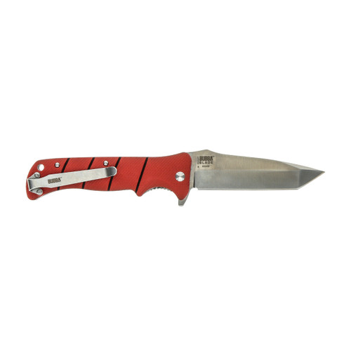 Bubba Sculpin Pocket Knife CLFK, 4" High Carbon SS Blade, Red G-20 Handle