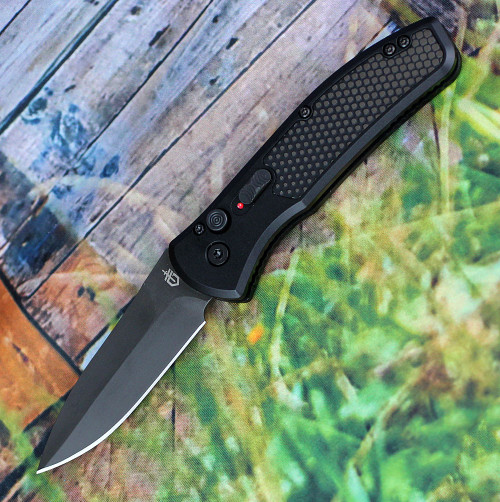 Gerber Empower Auto 30-001321, 3.25" Black CPM-S30V  Plain Blade, Black Aluminum Handle