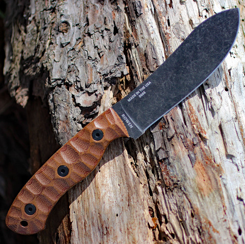 ESEE-JG5 Camp-Lore James Gibson, 4.875" Black Blade , Micarta Handles