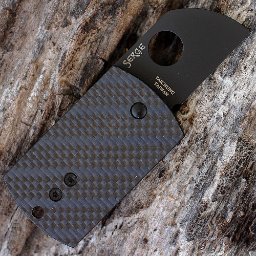 Spyderco Dog Tag Folder - Blk CF/G10 (1.23" Blk S30V)  C188CFBBKP