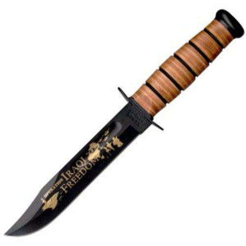Ka-Bar USMC Operation Iraqi Freedom Leather (7" Black 1095 Cro-Van) 9128