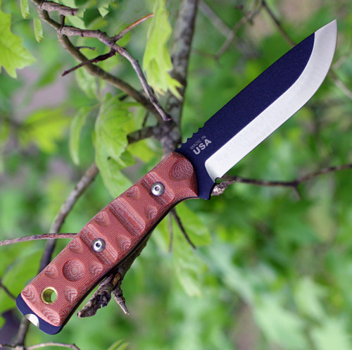 TOPS BROS-01RMT B.O.B. Fieldcraft RMT, 4.75" 1095 Plain Blade, Rocky Mountain Micarta Handle-Kydex Sheath
