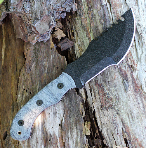 TOPS Knives MINI Tom Brown Tracker 4 - Blk Micarta (3.5" Blk 1095HC) TBT-040RMT
