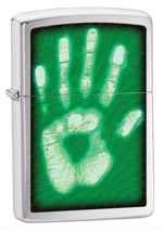 Zippo Classic Lighter, Resting Cowboy, Brushed Chrome
