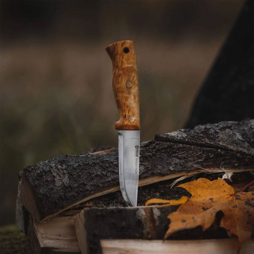 Helle Knives: Eggen - 4 Hunting Knife - Curly Birch - 12C27