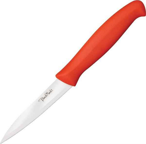 Benchmark Ceramic Tomato Knife, Red polymer handle