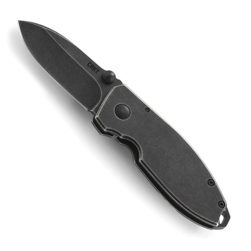 CRKT Squid (CR2490KS) 2.25" 8Cr13MoV Blackwashed Drop Point Plain Blade, Black 2Cr13 Handle