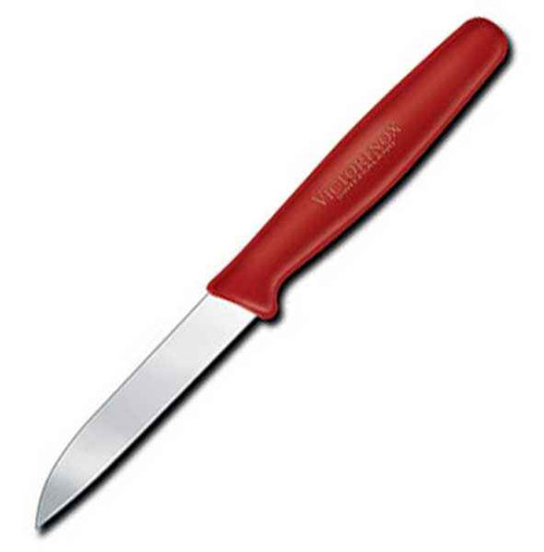 Spyderco Kitchen Utility Knife 4.5 inch Serrated Blade, Red Polypropylene  Handle