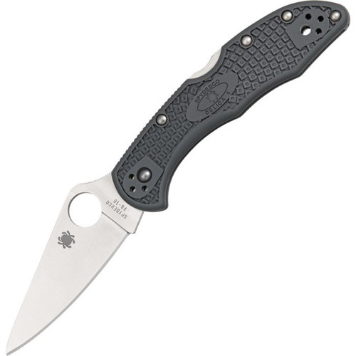 Spyderco C11FPGY Delica Flat Ground Blade, Gray