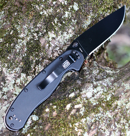 Ontario Rat Folder, Black Blade, Black Handle, PlainEdge