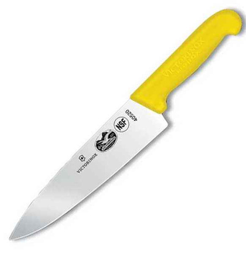 Forschner Chefs, 8" Blade, 2" at Yellow Fibrox Handle