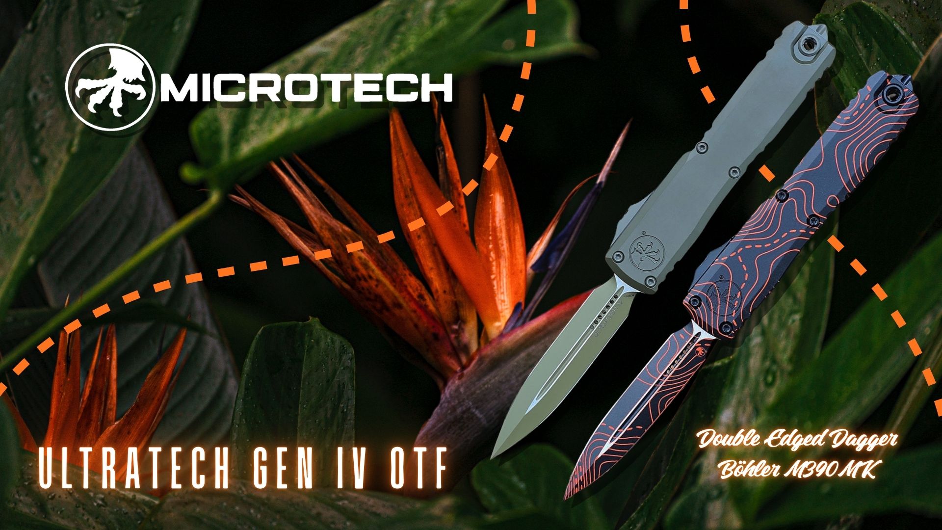 Microtech Ultratech Gen IV OTF double edged dagger in B&ouml;hler M390 MK