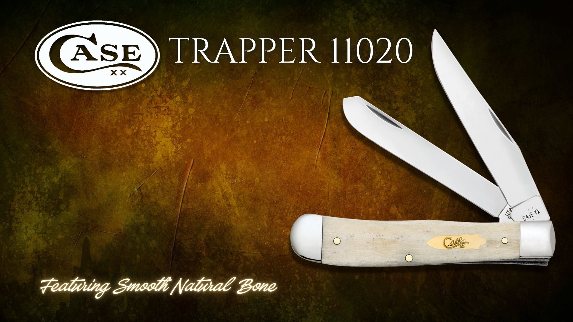 Case Trapper 11020 traditional pocket knife with smooth natural bone handles