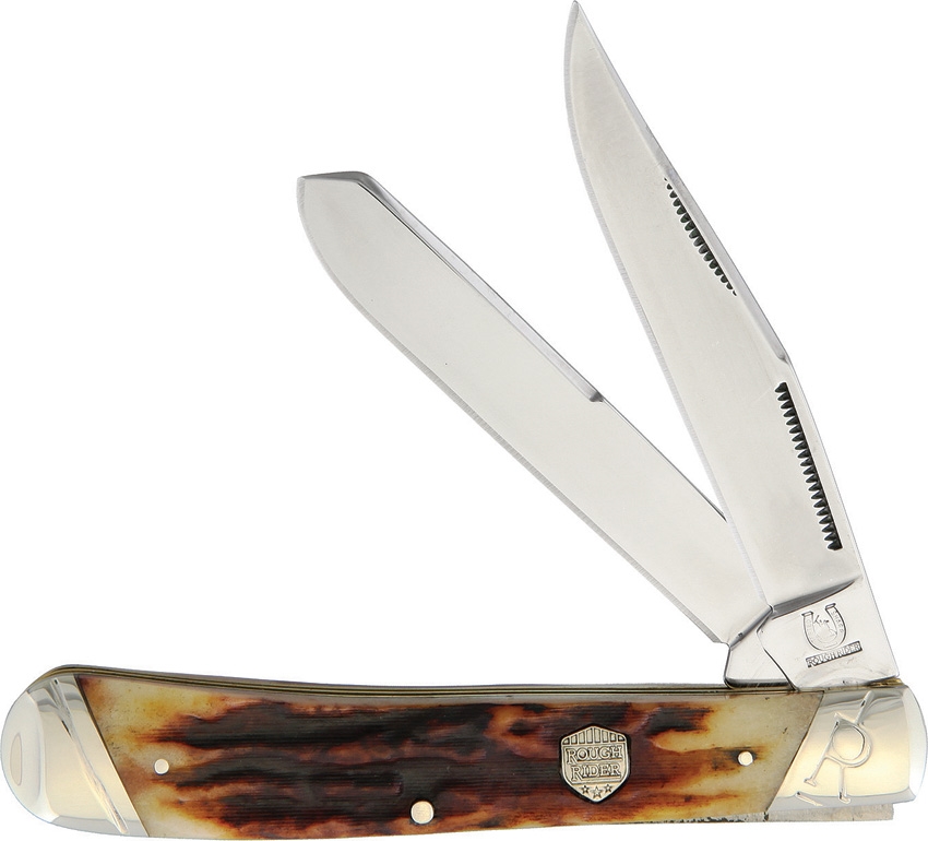 Rough Ryder RR1789, 4.13 Closed Steel, Brown stag bone handle