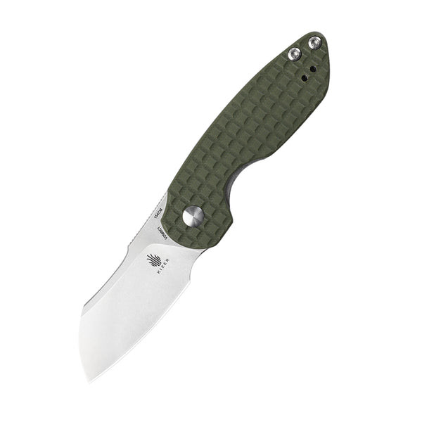 Kizer October Mini 154CM Green G-10 Sheepsfoot V2569C1