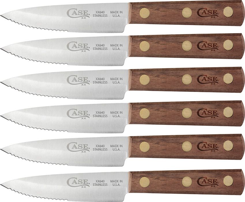 Case xx Kitchen Cutlery Steak Walnut Wood 6-Knife Set 11078 - CA11078