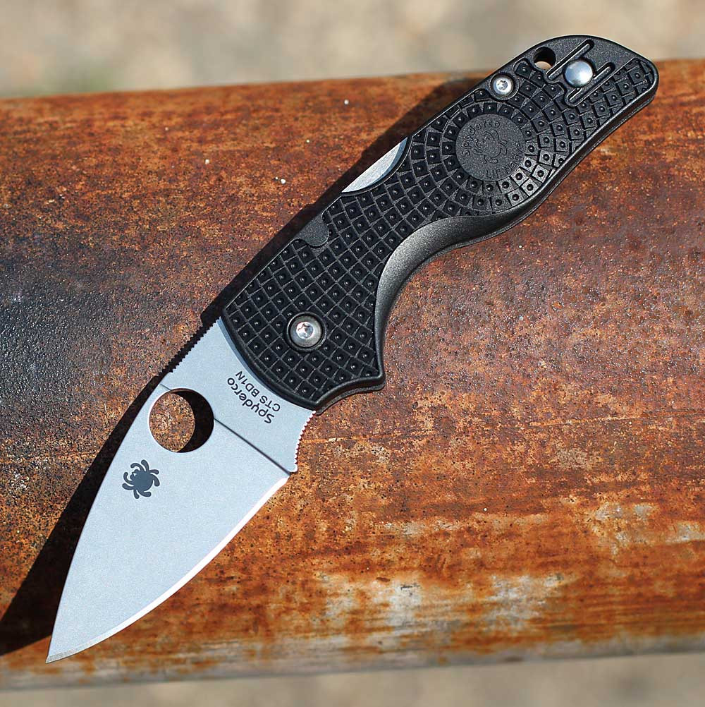 Spyderco Lil' Native LW - BD1N Plain, Black FRN C230PBK | Knifeworks