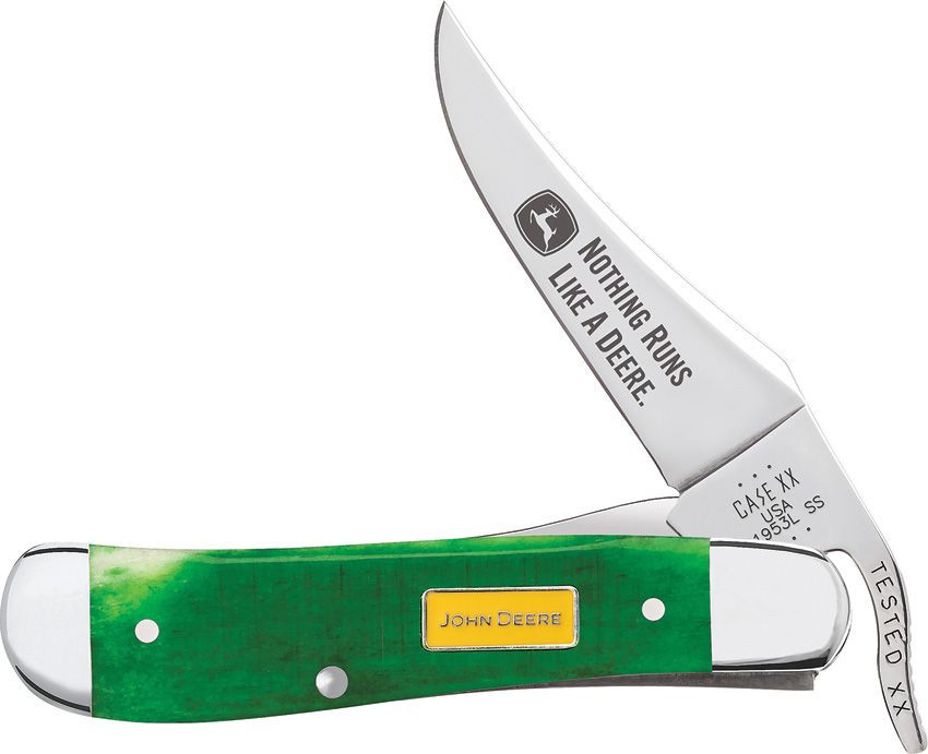 Case Russlock | 15798 John Deere Sawcut Jig Green Bone | Knifeworks