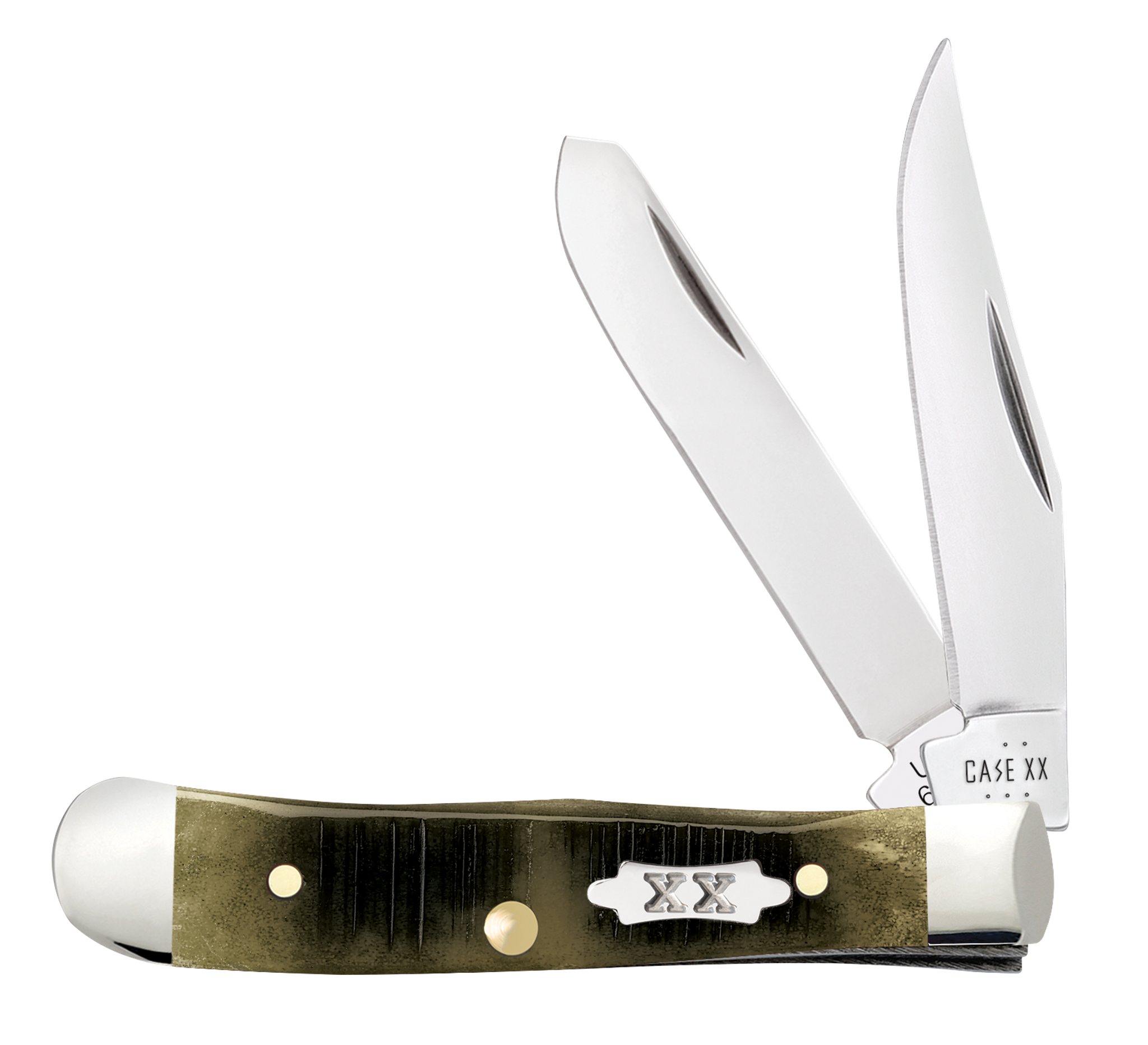 Case Tiny Trapper 39231 | Olive Green Bone Sawcut Jig