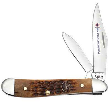 Case 18035 Boy Scouts Of America Antique Jigged Bone Peanut