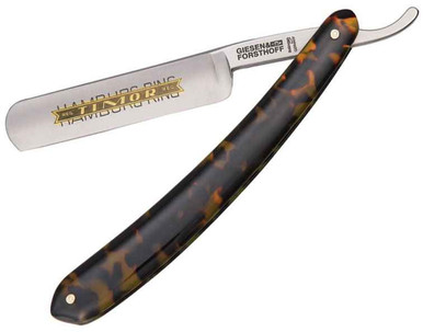 Timor Pure Razor Timor Straight Razor 504, Brown/Beige Plastic Tortoise Handle, Carbon ...