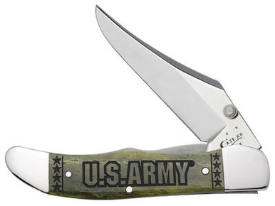 Case Mid-Folding Hunter 15005 US Army Smooth Olive Green Bone 