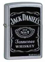 Zippo Classic Lighter, Jack Daniels Label, Street Chrome
