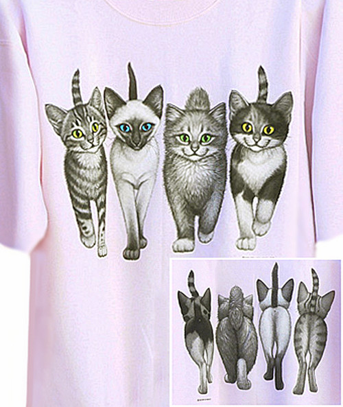 KITTENS COMING AND GOING T-SHIRT PINK