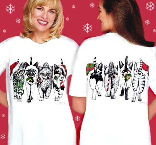 Why wear an ugly Christmas Sweater when you can wear an adorable, festive, front and back T-shirt!
