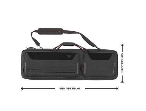 Tac-Six 42" Lockable Squad Tactical Gun Case, Laser Cut Molle Front, Black Tac-Six 42" Lockable Squad Tactical Gun Case, Laser Cut Molle Front, Black