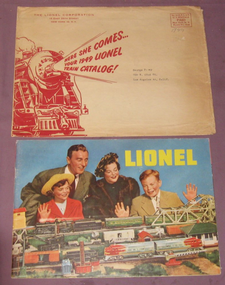 1949 Consumer Catalogue & Lionel Mailing Envelope 3 ( Var) All