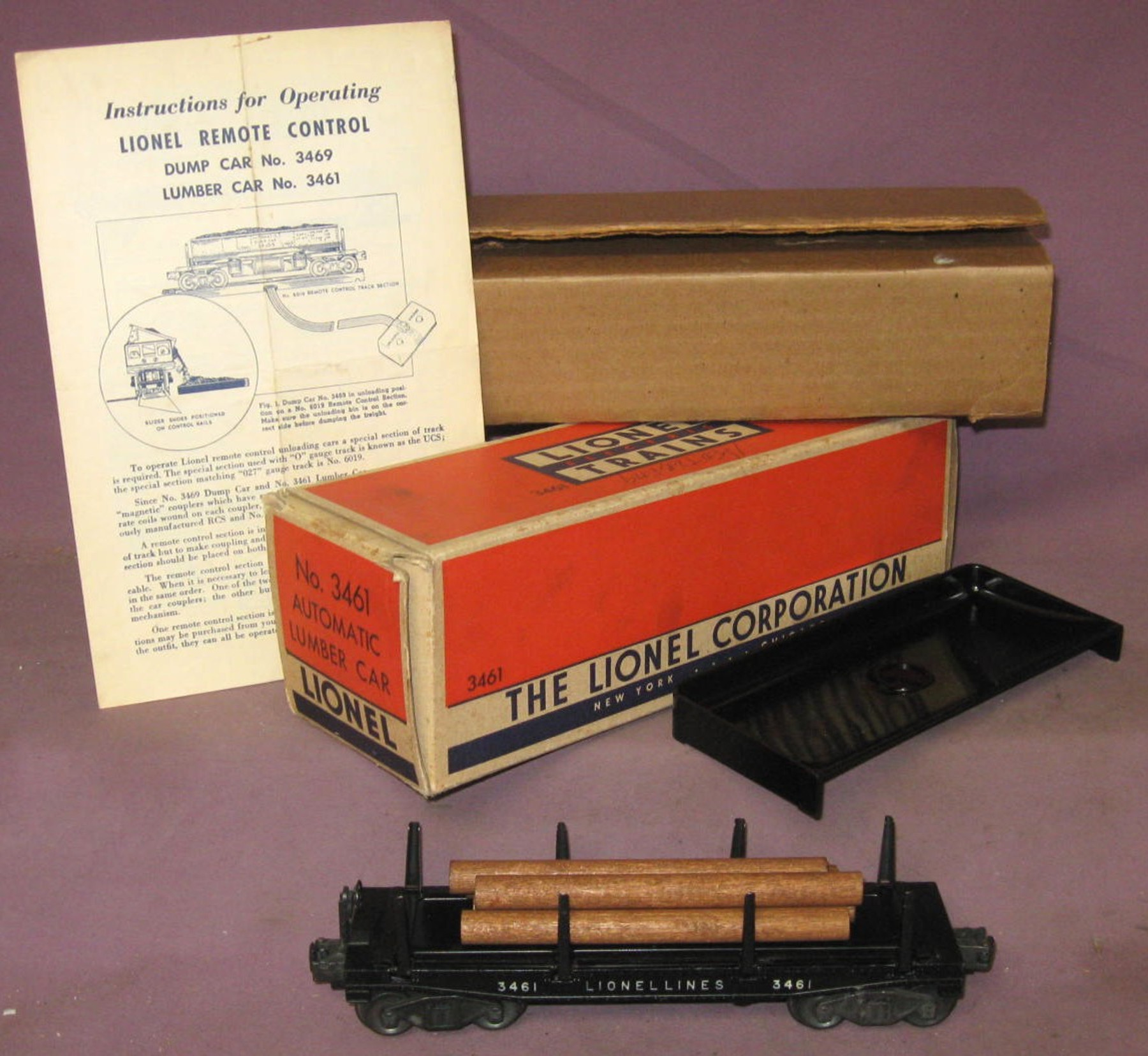 3461 Log Dump Car (7++/OB) - All Aboard Train Shoppe