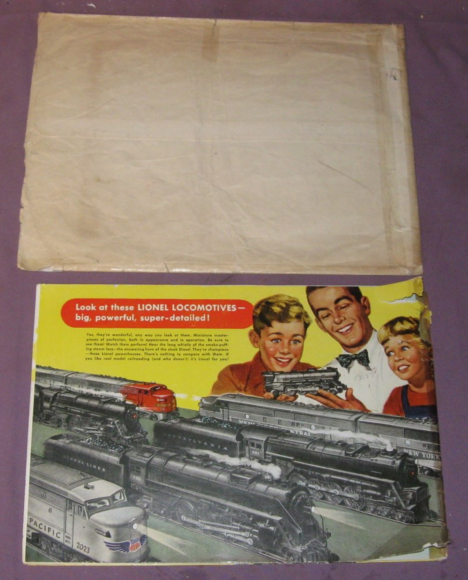 1951 Consumer Catalogue & Lionel Mailing Envelope (Var) All Aboard