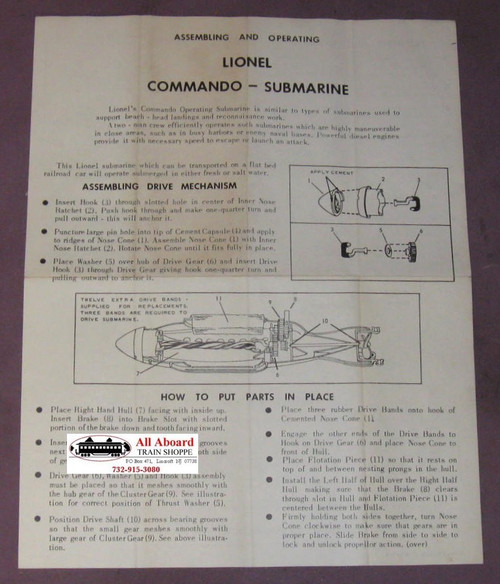 3330 Commando Submarine Kit: Instructions Only (8+)