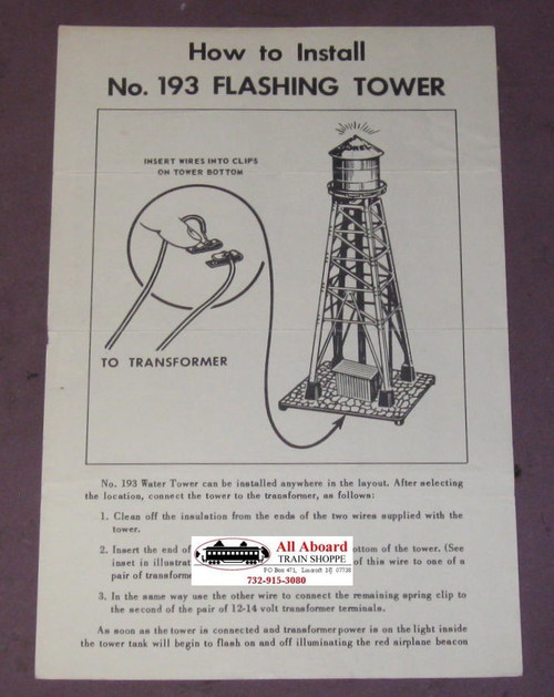 193 Flashing Water Tower: Instructions Only (9)