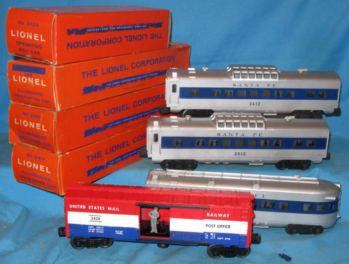 2412, 2412, 2416 & 3428 Santa Fe Passenger Set (7+/OB)