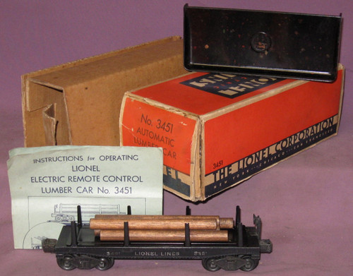3451 Log Dump Car: Rubber Stamped  & Speckled Bin (7++/OB)